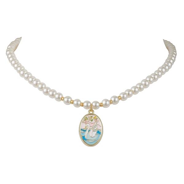 White Glass Pearl Beaded Necklaces