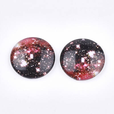 Starry Sky Pattern Printed Glass Cabochons