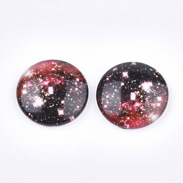 Starry Sky Pattern Printed Glass Cabochons