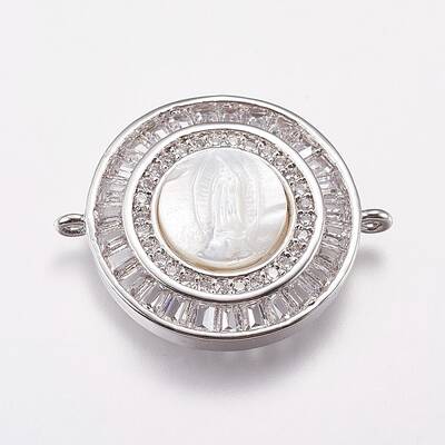 Brass Micro Pave Cubic Zirconia Links