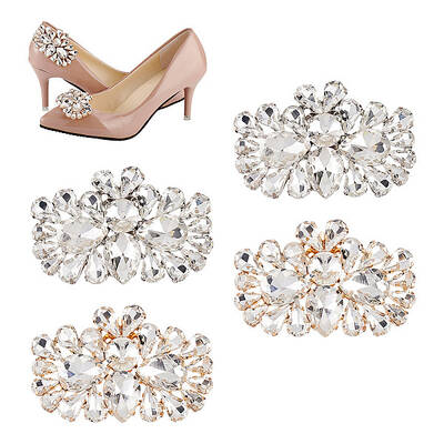 4Pcs 2 Colors Detachable Flower Shoe Decoration