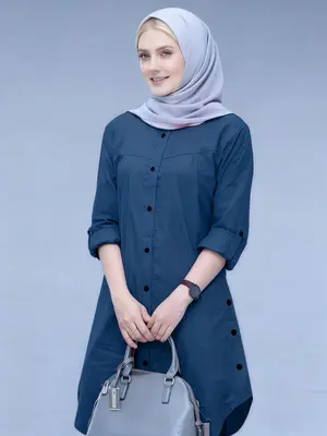 Women's Plain Buttons Round Neck Shirt, Casual Long Sleeve Blouse for Daily Wear, Ladies Clothes for All Seasons