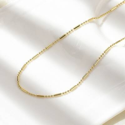 Brass Ball Column Link Chain Necklaces