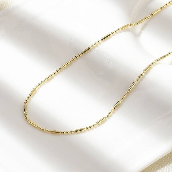 Brass Ball Column Link Chain Necklaces