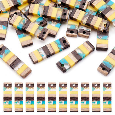 Translucent Resin & Walnut Wood Pendants