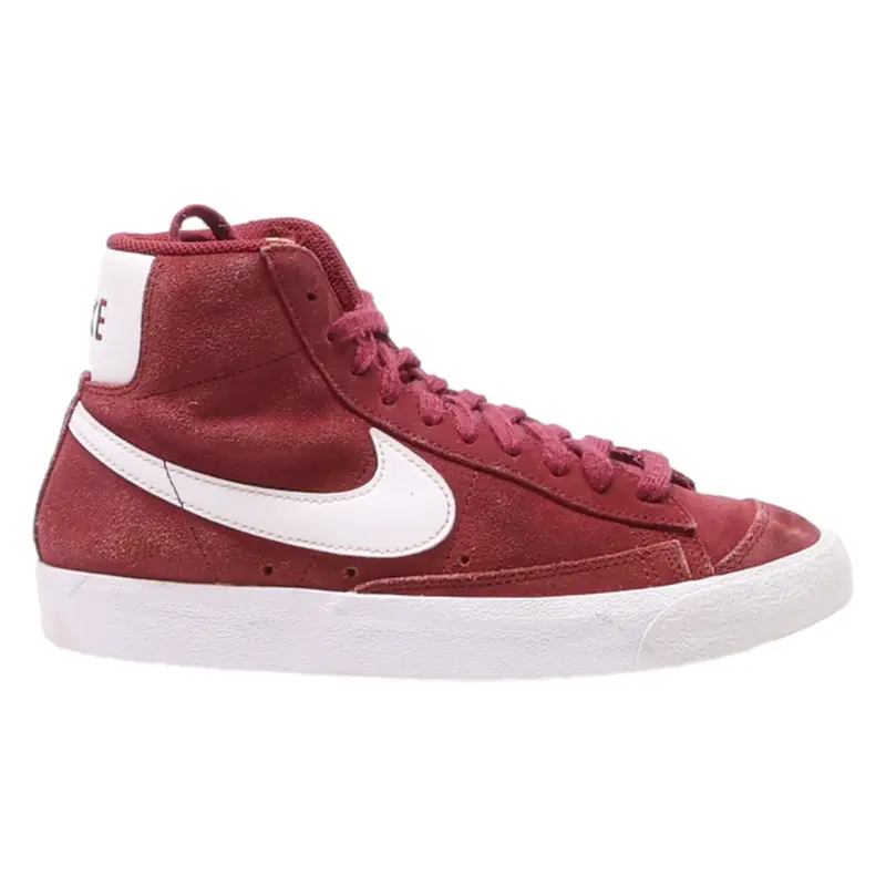 NIKE Blazer 2021 High Top Trainers Maroon Canvas Womens UK 5.5