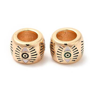 Brass Enamel European Beads