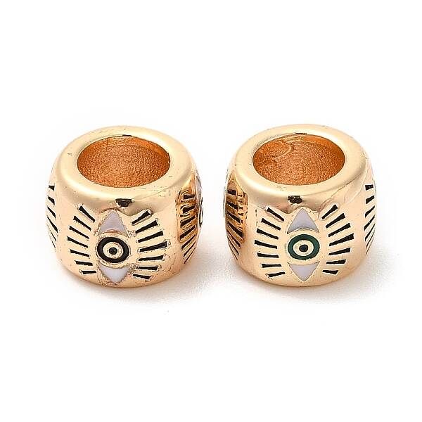 Brass Enamel European Beads