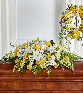 Golden Harmony Casket Spray