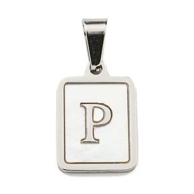 304 Stainless Steel Pave Natural White Shell Pendants