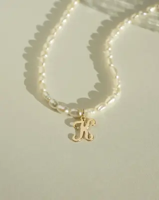 Quincy Initial Necklace | Metal Color: Gold | Style: K