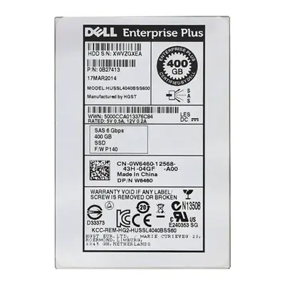 W6460 Dell 400GB Single-Level Cell SAS 6Gb/s Hot-Pluggable Mixed Use 2.5-Inch Solid State Drive for PowerEdge Servers