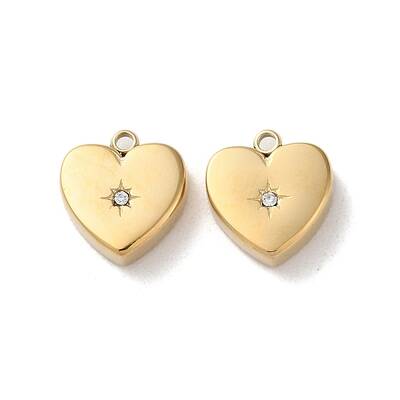 304 Stainless Steel with Rhinestone Pendants