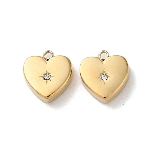 304 Stainless Steel with Rhinestone Pendants