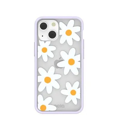 Clear Daisy iPhone 13 Mini Case With Lavender Ridge