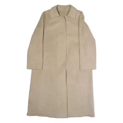 BARTSONS Womens Trench Coat Beige Faux Suede L
