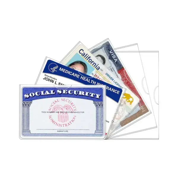 Social Security Card Protector Sleeves/New Medicare Card Protector Sleeve/Credit Card Holder,24 Mil Soft Clear Card Sleeves f...