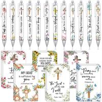 24Pcs Christian Gifts with 12 Motivational Quote Pens and 12 Bible Journal Christian Writing Pens Inspirational Ballpoint Pen...