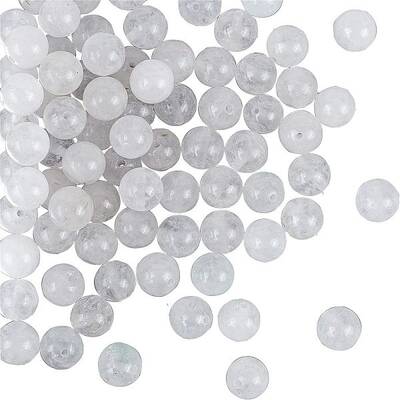 OLYCRAFT 94pcs 8mm Natural White Marble Beads White Jade Bead Strands Round Loose Gemstone Beads Energy Stone for Bracelet Ne...