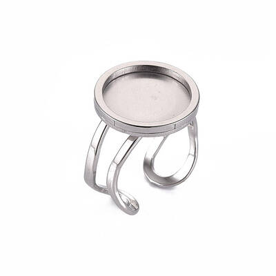 Tarnish Resistant 201 Stainless Steel Cuff Pad Ring Settings