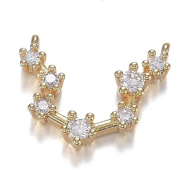 Brass Micro Clear Cubic Zirconia Charms