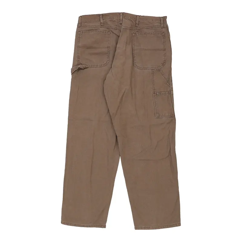 Rustler Cargo Trousers - 36W 32L Brown Cotton