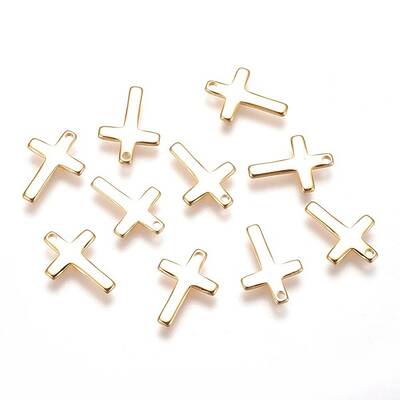 Brass Tiny Cross Charms