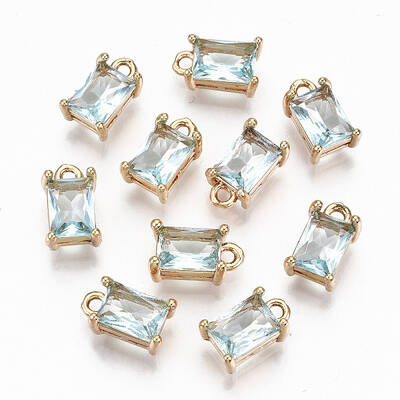 Brass Glass Rhinestone Pendants