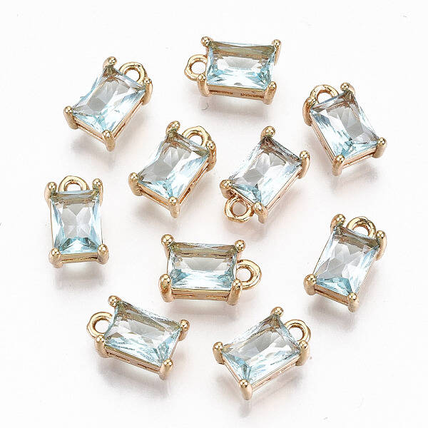 Brass Glass Rhinestone Pendants