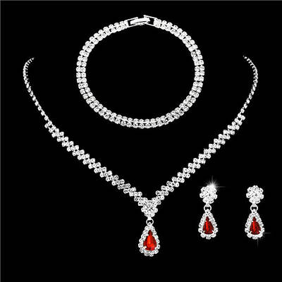 Alloy Rhinestone Pendant Necklaces & Earrings Sets for Women