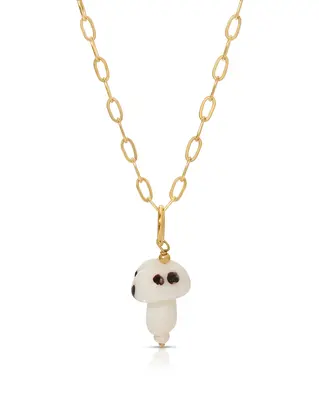 Pliz Necklace | Color: White | Metal Color: Gold