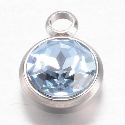 304 Stainless Steel Glass Rhinestone Charms