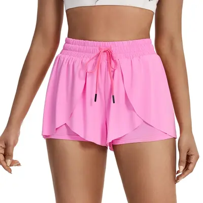 Flowy Running Shorts for Women Gym Yoga Athletic Workout Active Wear Tennis Skirt Skort with Pockets Butterfly Sweat Pants Sp...