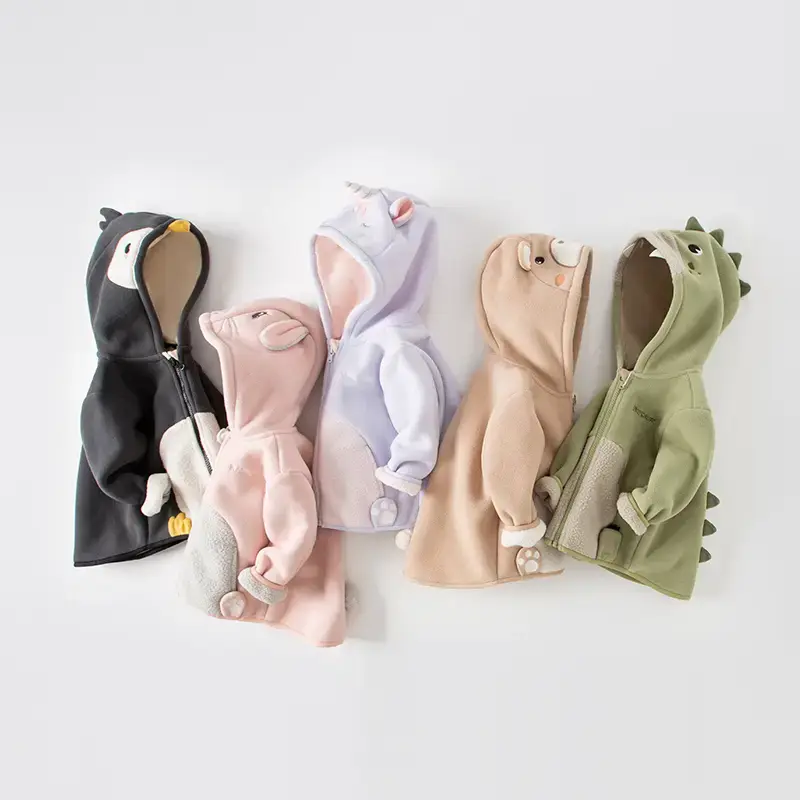 Dave Bella Boys Girls Fleece Jacket Toddler Halloween Animal-shaped Hooded Zipper Long Sleeve Warm Spring Autumn Outerwear Co...