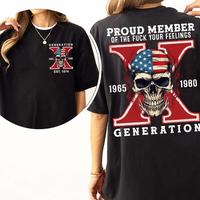 Custom Gen X Skull New Version 2 Shirt, Gen X Raised On Hose Water And Neglect T-Shirt, Vintage Inspired Shirt Casual Menswea...