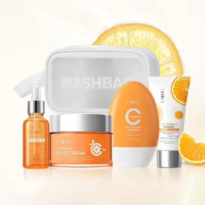 Vitamin C Skincare Set, 5 Counts Moisturizer Ultimate Kit Moisturizing Face Skin Care Kit, Including 40g Facial Cleanser, 50g...