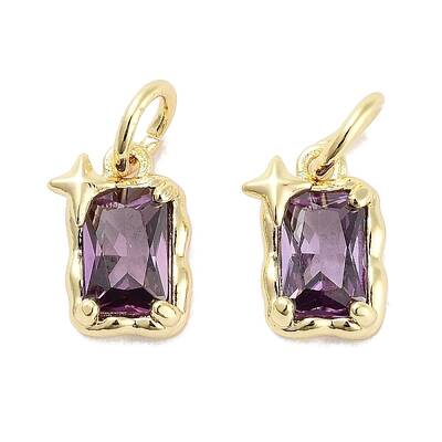 Brass Micro Pave Cubic Zirconia Charms