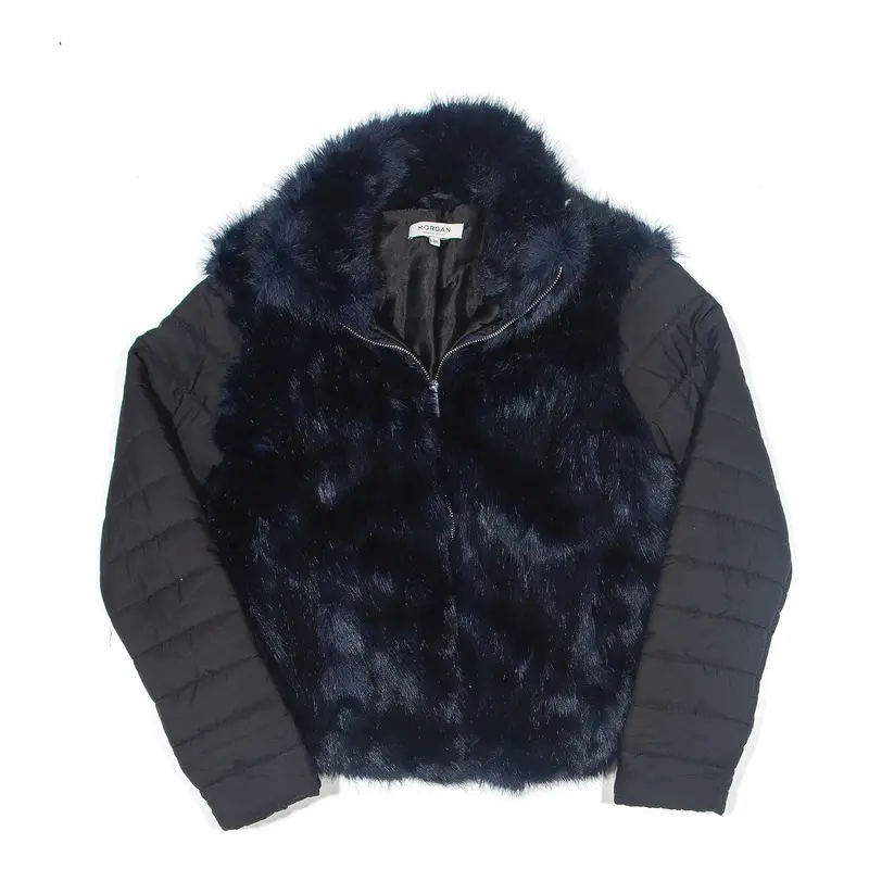 MORGAN Faux Fur Coat Blue Womens S