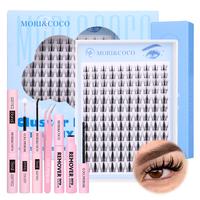Mori&Coco Fairy | Manga C Curl Wet Look DIY Lashes Extension Kit and Lash Clusters 8-16mm | Bond Seal Tweezers and Remover Ey...