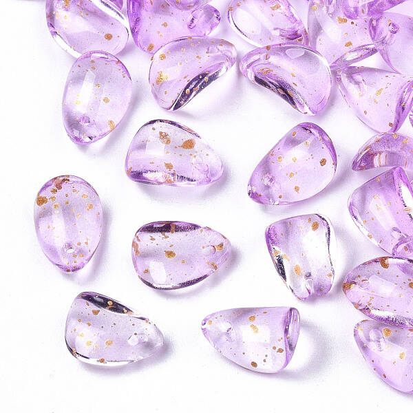 Transparent Spray Painted Glass Charms