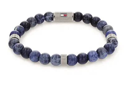 Tommy Hilfiger Bracciale Con Perline Di Sodalite Blu 2790436