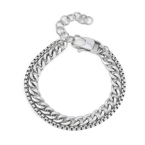 304 Stainless Steel Curb Chains Bracelets