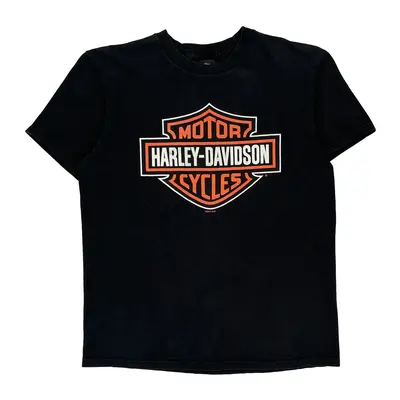 Harley Davidson Graphic T-Shirt - Large Black Cotton