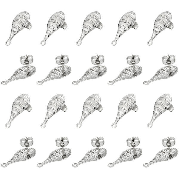 15 Pairs 304 Stainless Steel Stud Earring Findings