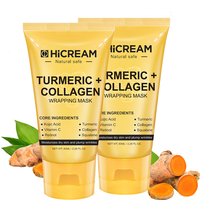 Hicream Turmeric and Collagen Peel off Mask(2 SET),Hydrating & Tightening Skin Care Mask,Elasticity & Hydration Care Facial M...