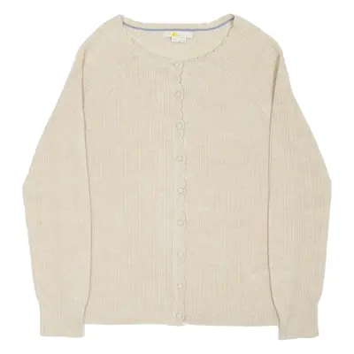 BODEN Womens Cardigan Beige Tight Knit UK 8