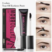 Europe and the United States wind tear-off eyebrow cream 15ml (black, gray, dark brown) Semi-permanent natural eyebrows - lon...
