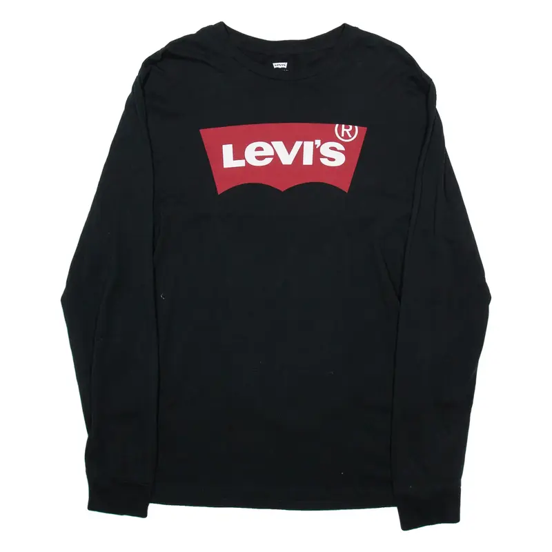 LEVI'S Mens T-Shirt Black Long Sleeve M