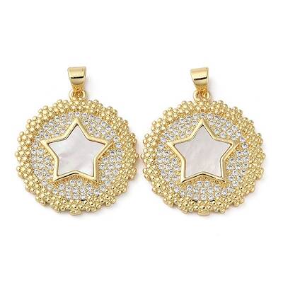 Brass Micro Pave Cubic Zirconia Pendants
