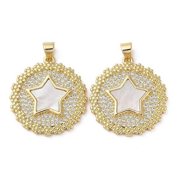 Brass Micro Pave Cubic Zirconia Pendants